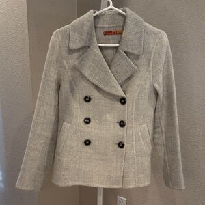 KUNA Women's Elegant Gray Pea Coat